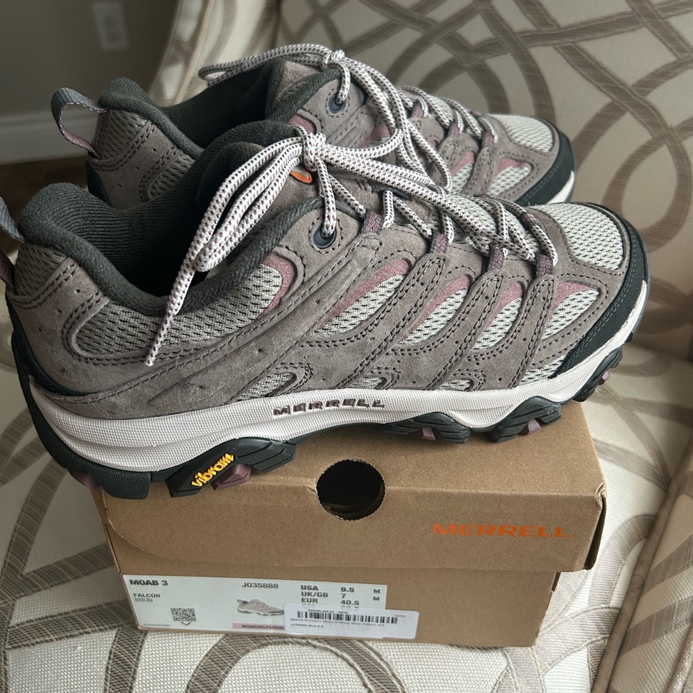 Merrell Moab 3 Falcon Athletic Shoes - Gray and Pink - Picture 2 of 8